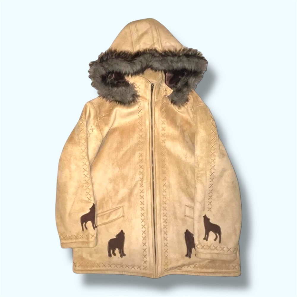 Vintage Coldwater Creek 90s faux fur hooded coat - Picture 2 of 13